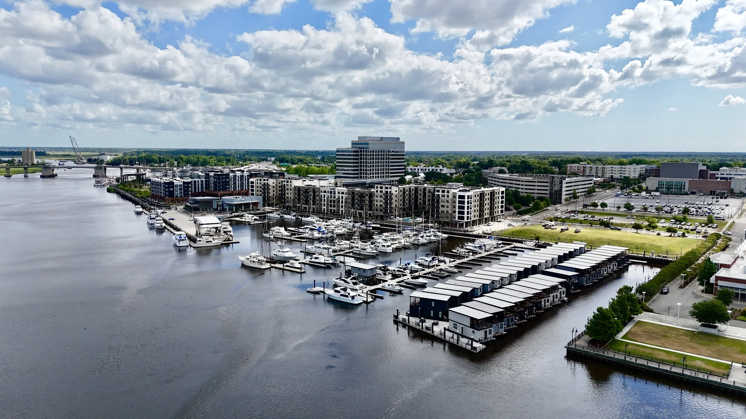 Port City Marina and the Cape Fear riverfront, Wilmington, NC